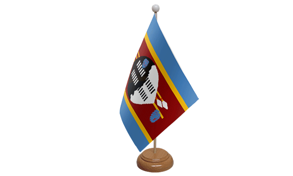 Swaziland Small Flag with Wooden Stand